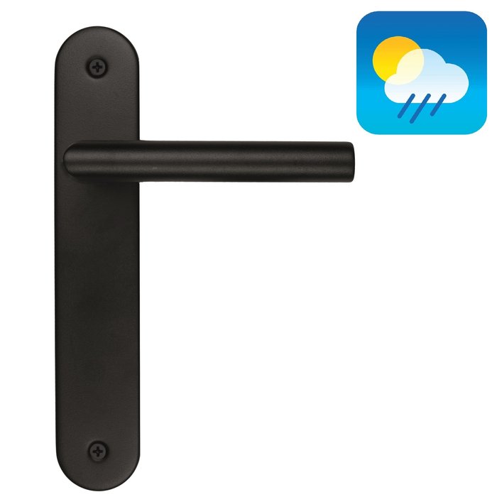 HDD Black door handle I SHAPE 19mm on plate - with UV textured lacquer