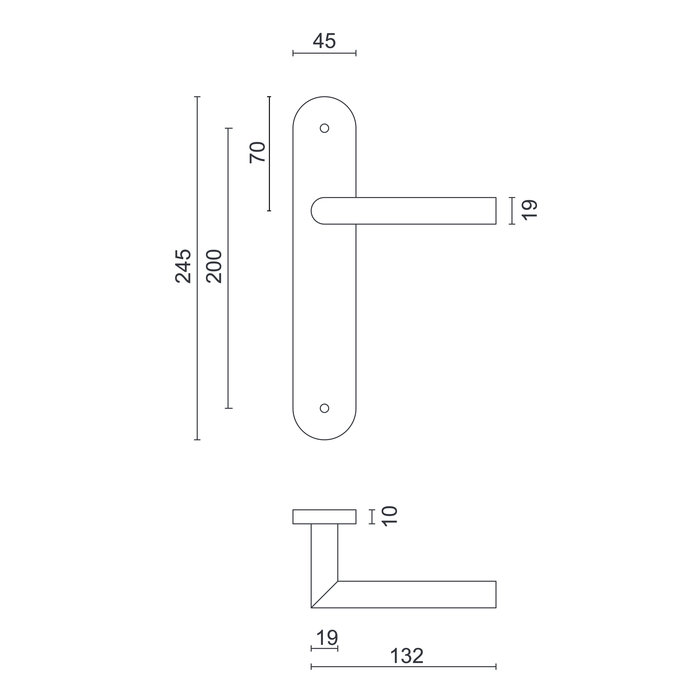 HDD Schwarzer Türgriff I SHAPE 19mm auf Platte - mit UV-Strukturlack