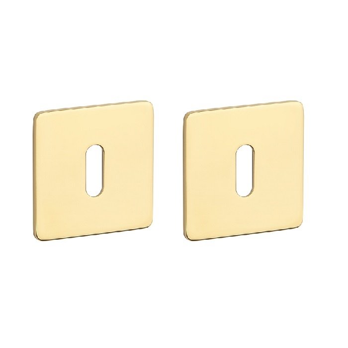 STERK Plaques de clés carrées PVD polies or KVADRAT 1710 ultra fines 3 mm
