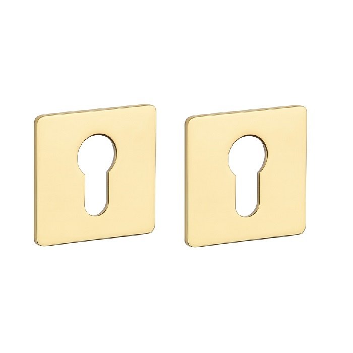 STERK Goud gepolijste PVD vierkante cilinderplaatjes KVADRAT 1711 ultra dun 3 mm