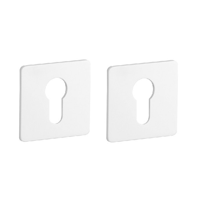 STERK White square cylinder plates KVADRAT 1711 on Ultra thin 3 mm rosettes