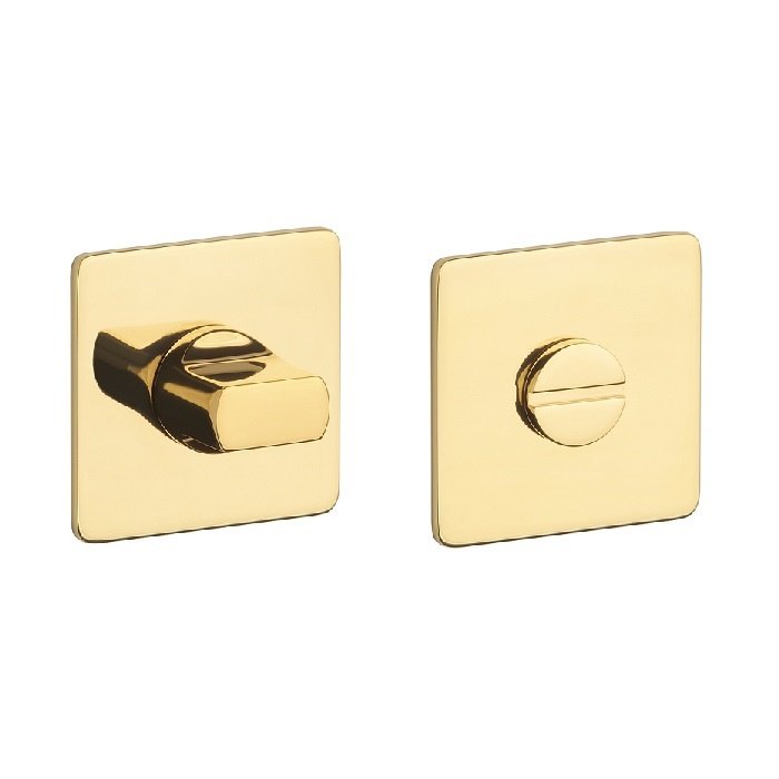 STERK Goud gepolijst PVD vierkant WC garnituur KVADRAT 1712 ultra dun 3 mm