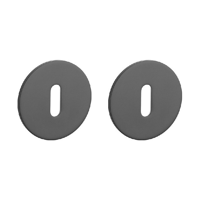 STERK Schwarze runde Edelstahlschlüsselplatten OVAL 1710 mit ultradünnen Rosetten von 3 mm