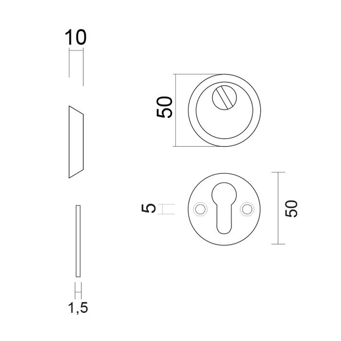 HDD Zwarte veiligheidscilinderplaatjes  SAFE 10 mm - UV structuur - PZ