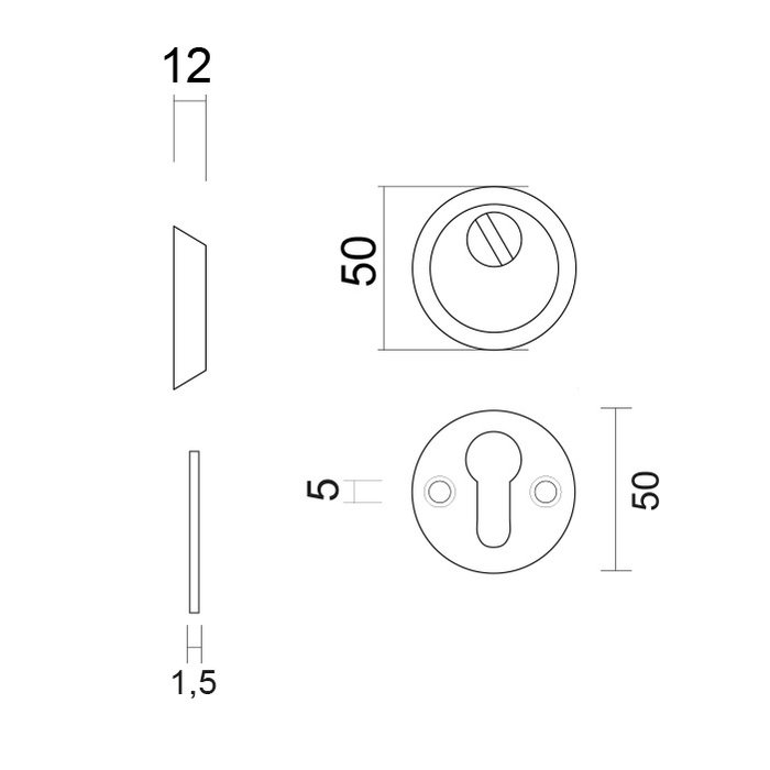 HDD Zwarte veiligheidscilinderplaatjes  SAFE 12 mm - UV structuur -PZ
