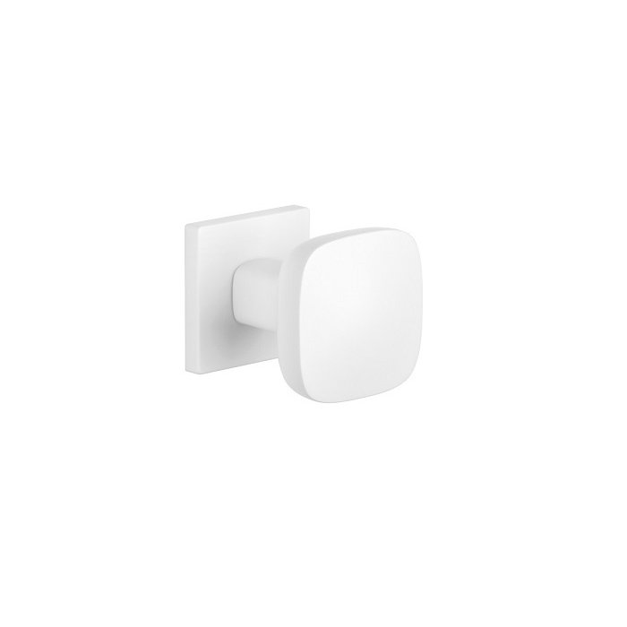 Aprile Pair of matt white doorknobs Aprile QUERCA square 57x57 mm
