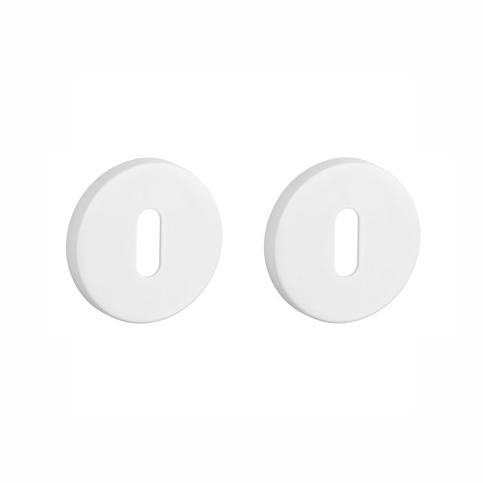 Aprile Pair of round matt white Aprile key plates Ø 52x7mm
