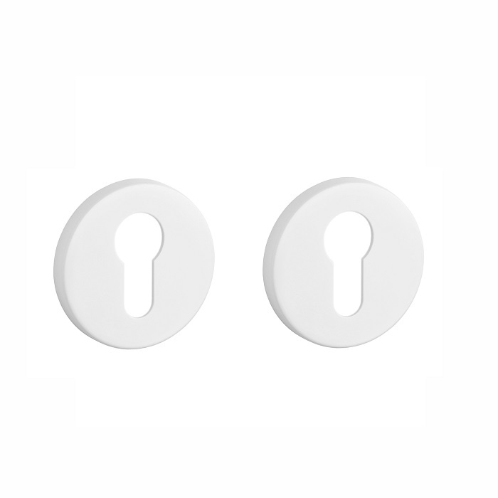 Paar ronde mat witte Aprile cilinderplaatjes Ø 52x7mm