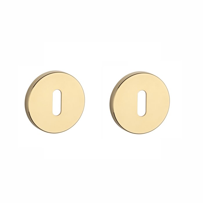 Aprile Paire de porte-clés ronds Aprile PVD or poli Ø 52x7mm