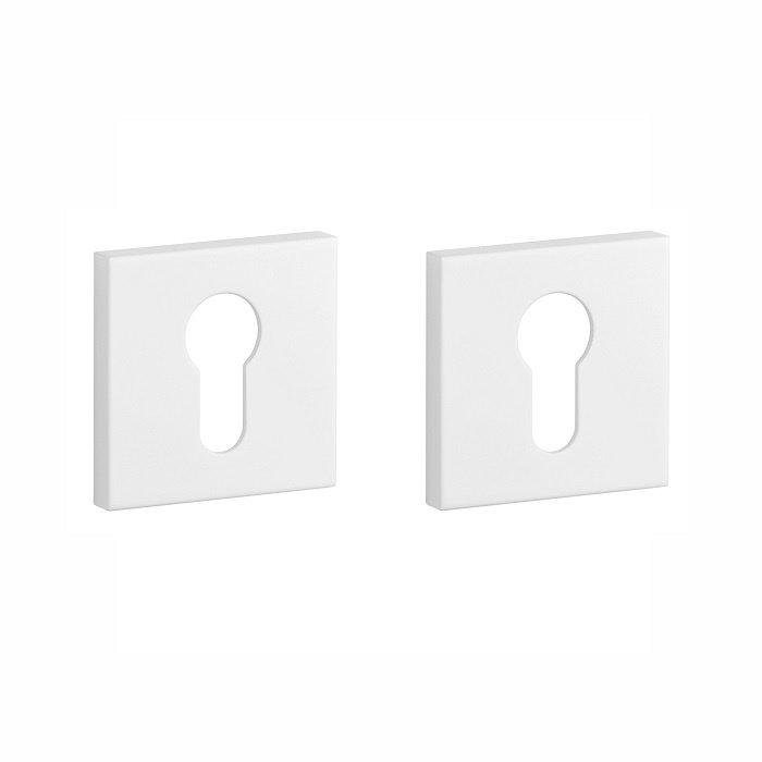 Aprile Matt white square Aprile cylinder plates 52x52x7mm