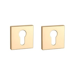 Aprile Aprile Zylinderplatten quadratisch 52x52x7mm Gold PVD poliert