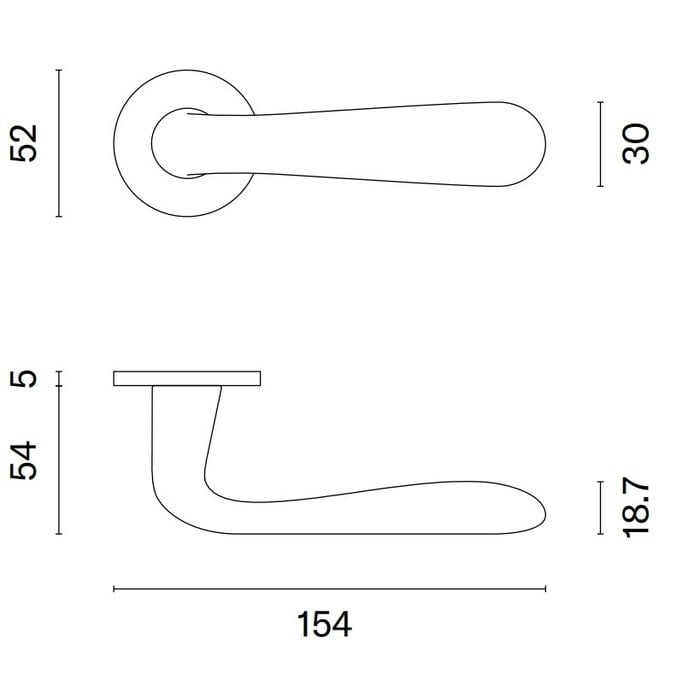 Aprile Poignées de porte Aprile massives GARDENIA or mat rondes Ø 52x5 mm