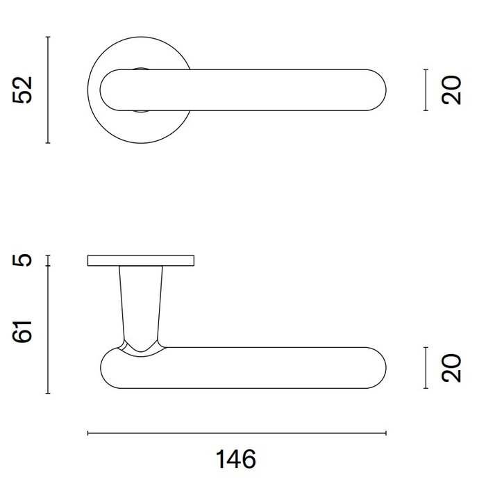 Aprile Solid Aprile door handles ASTERIA polished Chrome round Ø 52x5 mm