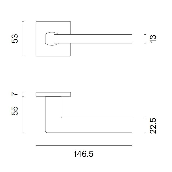 STILE STILE Türgriffe EURA quadratisch 53x53x7 mm schwarz