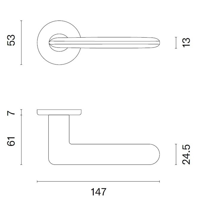 STILE Poignées de porte STILE AVA Ø 53x7 mm chrome mat