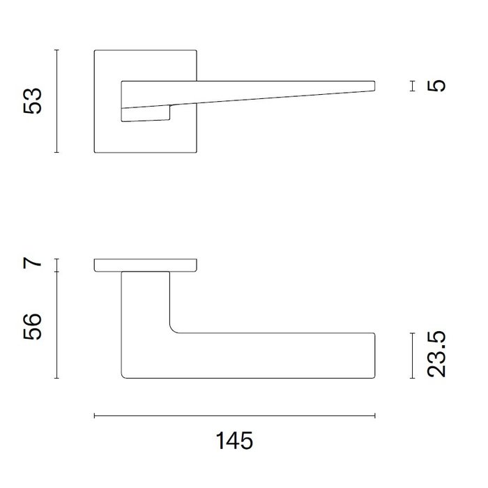 STILE STILE door handles EDA square 53x53x7 mm titanium anthracite
