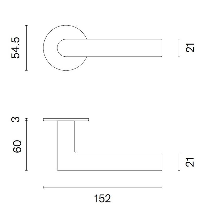 STERK Poignées de porte ovales en acier inoxydable 1750 sur rosaces ultra-minces de 3 mm - Ø 22 mm