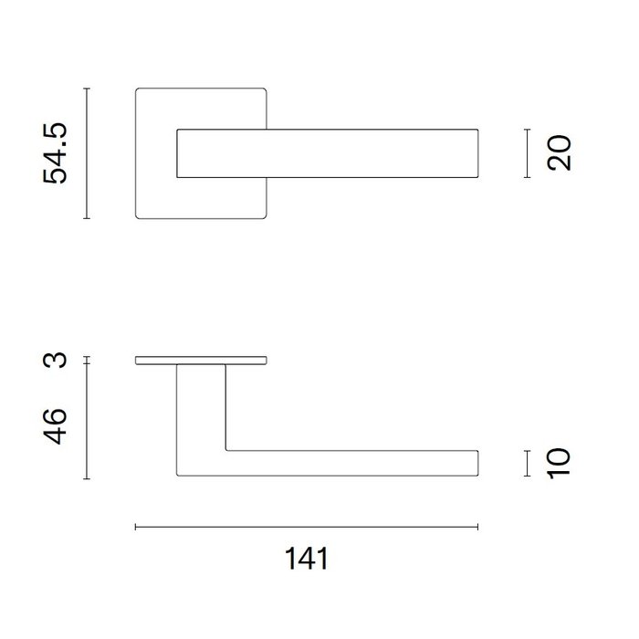 STERK Edelstahl-Türgriffe KVADRAT 1760 mit ultradünnen 3 mm Rosetten