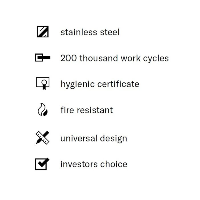 STERK Poignées de porte en acier inoxydable KVADRAT 1760 avec rosaces ultra-fines de 3 mm