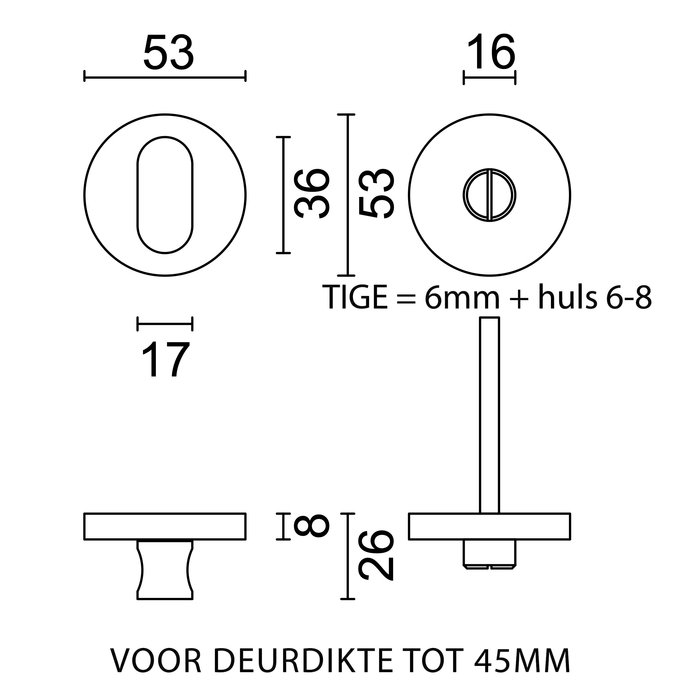 HDD Toilettengarnitur runde Form weiße Struktur ohne rot-weiße Anzeige