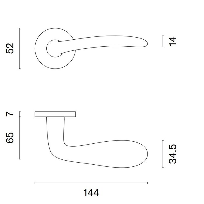 Aprile Solid gold polished Aprile door handles AMBROSIA round Ø 52x7 mm