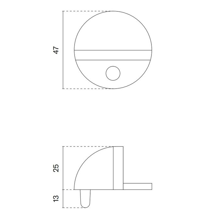 Aprile Aprile Deurstopper DS21 - vloer montage Ø 47 mm Chroom gepolijst