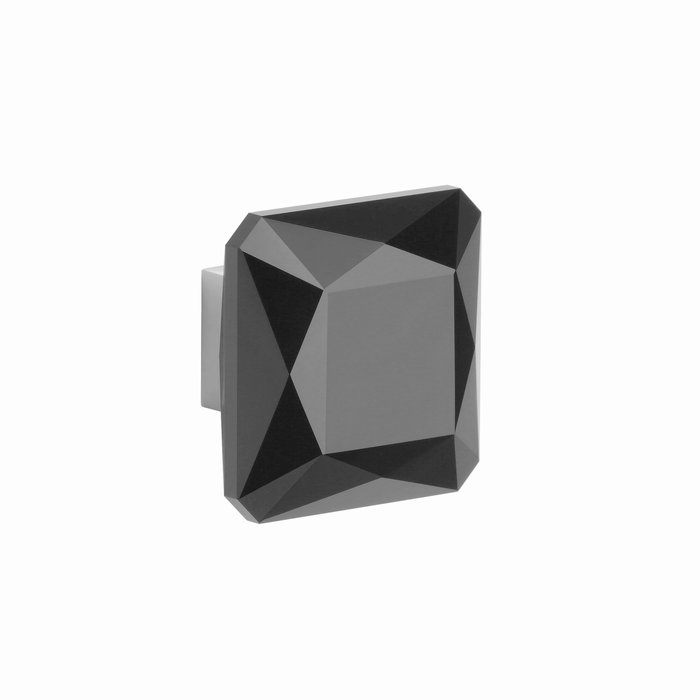 Aprile Square black furniture knob 1065-S 40x40mm - Polished Chrome / black Crystal