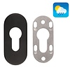HDD 1 Sicherheitszylinderplatte oval 6mm - schwarz Struktur UV