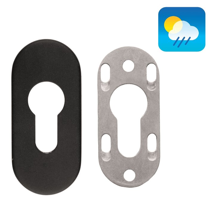 HDD 1 Black safety cylinder plate oval 6mm - structure UV PZ