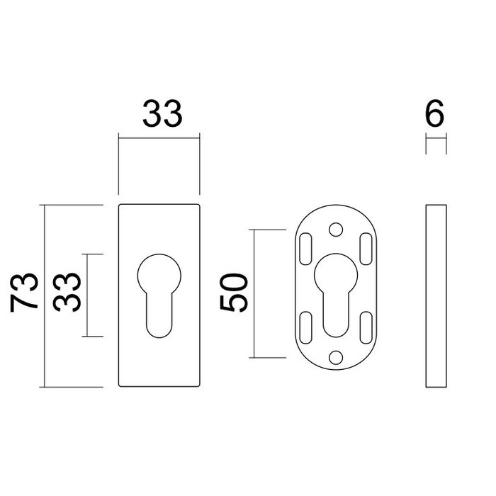HDD 1 Sicherheitszylinderplatte schwarz 6mm - Struktur UV PZ