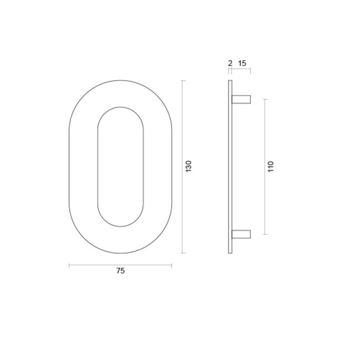 HDD Schwarze Hausnummer „0“ mit einer Höhe von 130 mm Struktur UV