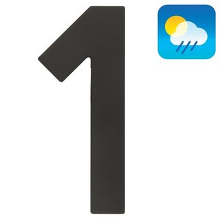 HDD Huisnummer "1" - 130 mm zwart structuur UV