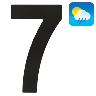 HDD Numéro de maison "7" - 130 mm noir texturé UV