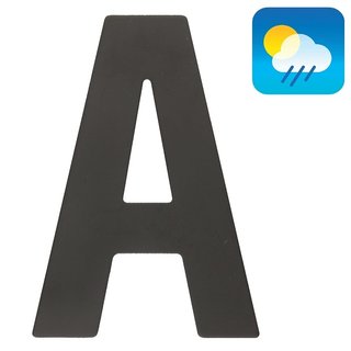 HDD House letter "A" - 130 mm black structured UV