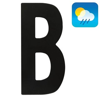 HDD House letter "B" - 130 mm black structured UV