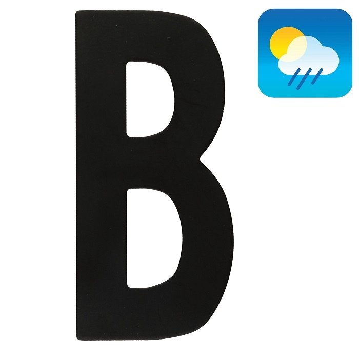 HDD Black house letter "B" with a height of 130 mm Structure UV