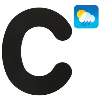 HDD Hausbuchstabe "C" - 130 mm schwarz strukturiert UV