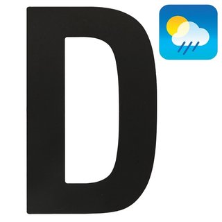 HDD Huisletter "D" - 130 mm zwart structuur UV