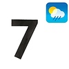 HDD House number flat "7" - self-adhesive - 75mm - black structure UV