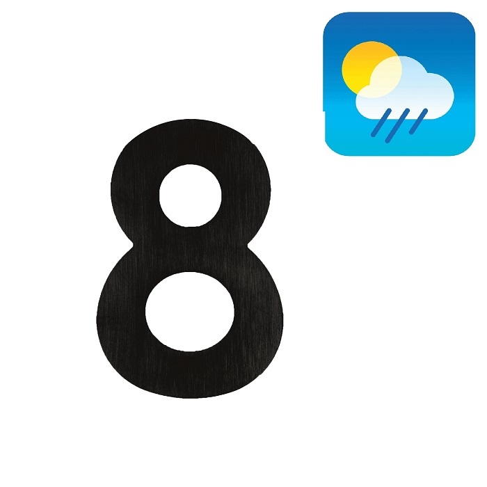 Black selfadhesive house numbers with a UV resistant textured paint