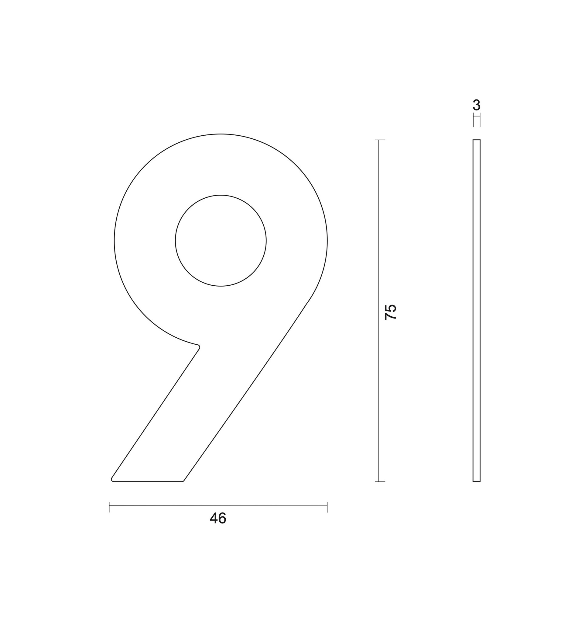 Black selfadhesive house numbers with a UV resistant textured paint