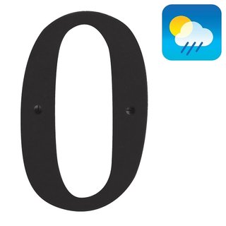 HDD House number "0" - RETRO -105 mm - black smooth UV