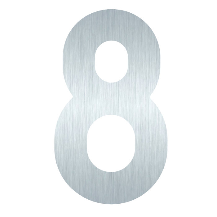 HDD Stainless steel house number 8 with a height of 130mm