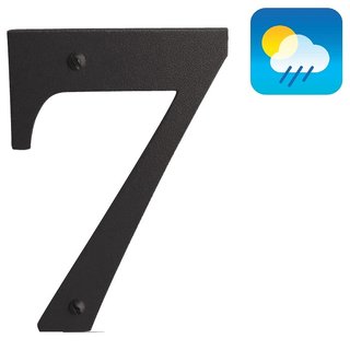 HDD House number "7" - RETRO -105 mm - black smooth UV