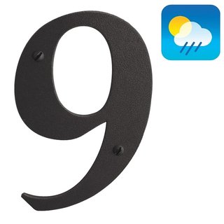 HDD House number "9" - RETRO -105 mm - black smooth UV