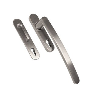 HDD Hebe-Schiebetürbeschlag OVAL C-FORM Edelstahloptik - mit Klappschale - PZ