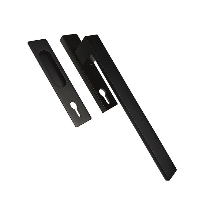 HDD Black lifting/sliding door fitting COSMIC with sliding door recess and cylinder opening