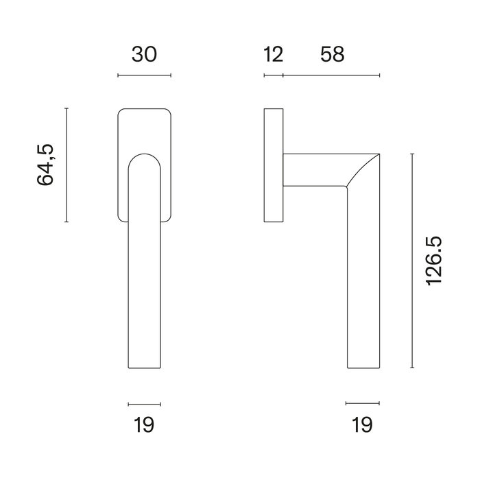 Aprile Matte gold Aprile window handle ARABIS Q