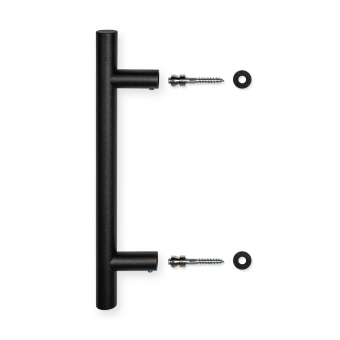 In-Door Schwarzer runder Türgriff aus Edelstahl 22/200/300/schwarze Struktur