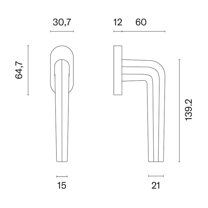 Aprile Fenstergriff Aprile matt verchromt FUNKIA R